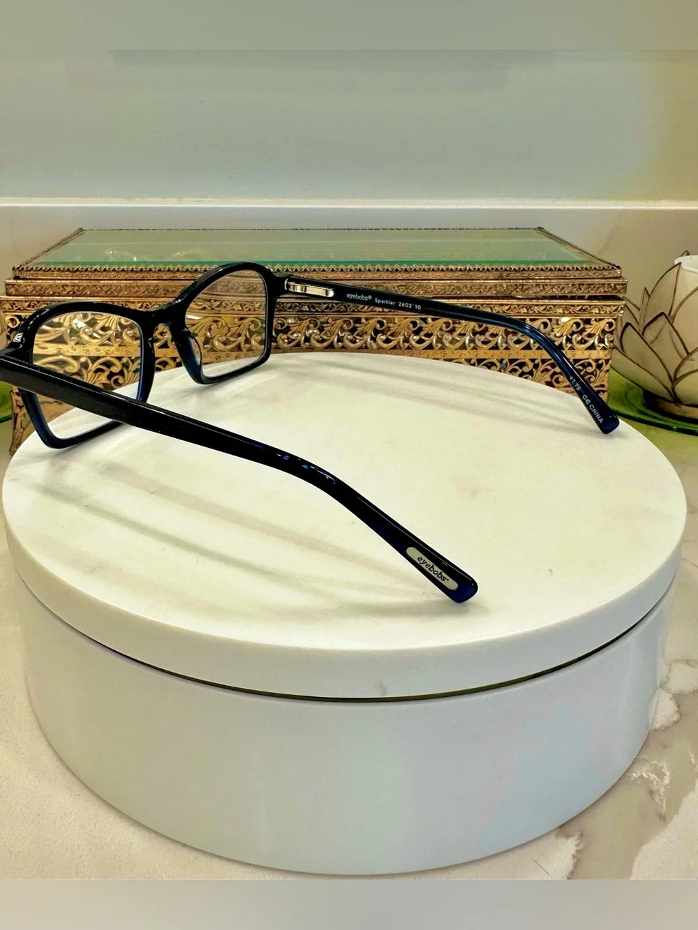 Eyebobs Sparkler Deep Blue Transparent Reading Glasses/Eyeglasses VGUC +1.75